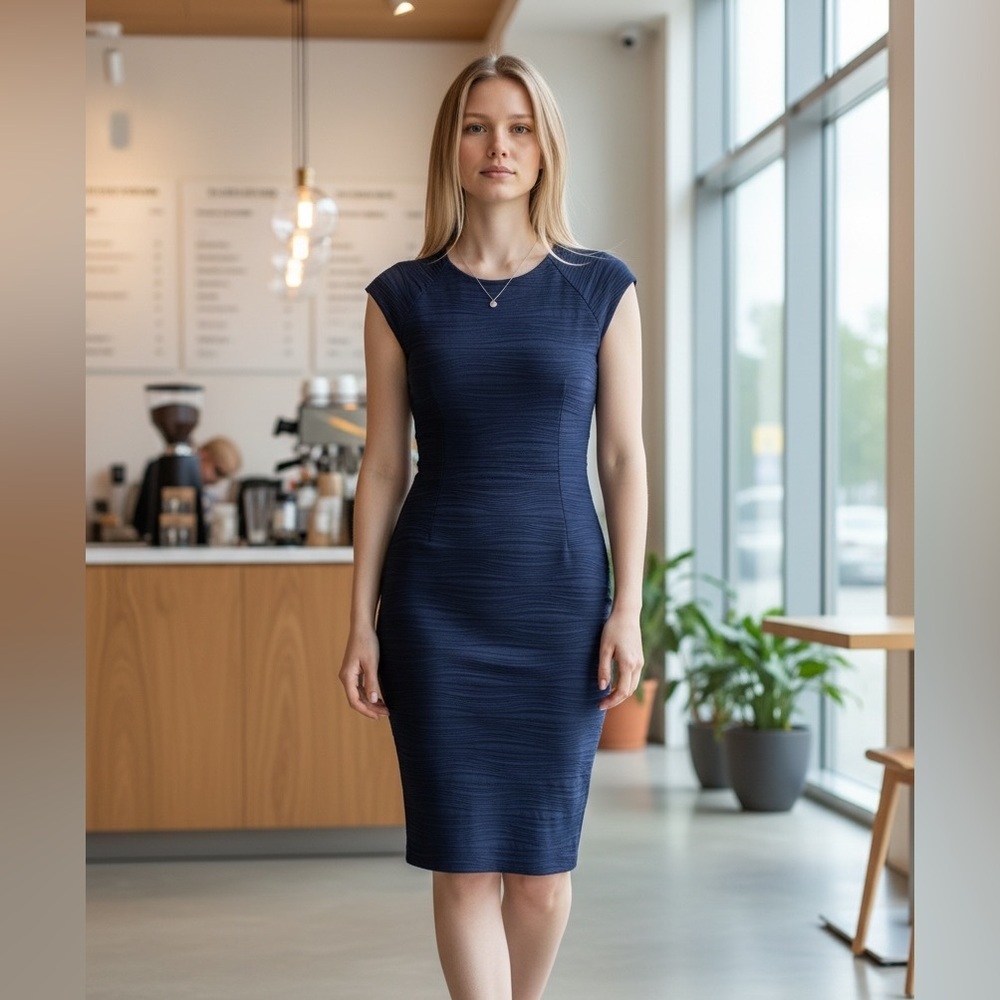 Sophisticated Navy Midi Dress
